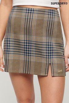 Superdry Cream Mini Check Skirt (N11308) | kr570