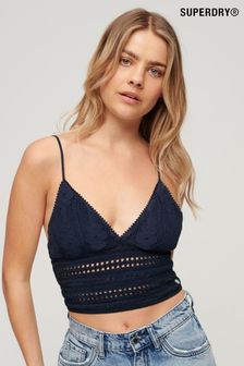 Superdry Blue Jersey Lace Bralet Top (N11314) | 173 QAR