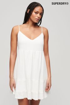 أبيض - فستان قصير ذو حمالات رفيعة لللشاطئ من Superdry (N11342) | 250 د.إ