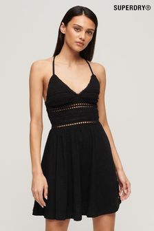 Superdry Black Jersey Lace Mini Dress (N11346) | €79