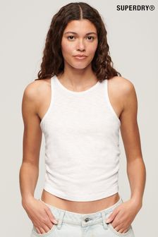 Superdry White Ruched Tank Top (N11362) | kr326