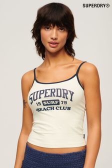 Superdry White Essential Branded Cami Top (N11365) | AED111