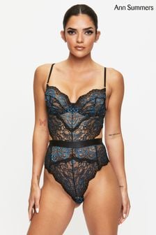Ann Summers Hold Me Tight Two Tone Lace Black/Blue Body (N11383) | DKK162