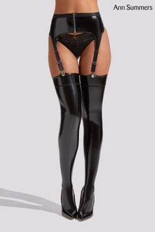 Ann Summers Black PU Stockings & Suspender Set (N11393) | kr550