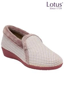 Lotus Knitted Wedge Slippers