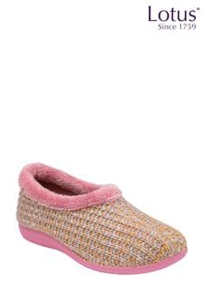 Lotus Pink Knitted Flat Slippers (N11409) | $56