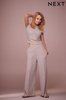 Stone Textured Relaxed Trousers (N11533) | LEI 228