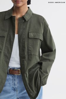 Good American Cotton Blend Utility Jacket (N11566) | OMR87