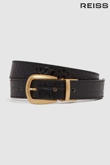 Reiss Black/Camel Madison Reversible Leather Belt (N11576) | 49,140 Ft