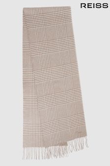 Reiss Oatmeal Jack Wool-Cashmere Check Scarf (N11577) | €106