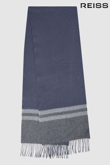Airforce Blue - Reiss Otto Wool-cashmere Stripe Scarf (N11581) | kr1 250