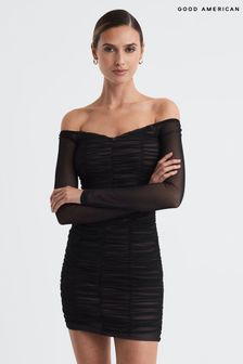 Good American Ruched Off-The-Shoulder Mini Dress (N11607) | $283