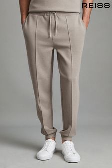 Серо-коричневый - трикотажные спортивные брюки с поясом на завязке Reiss Premier Interlock (N11625) | €149