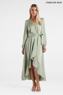 Forever New Green Susanna High Low Hem Dress (N11761) | DKK580