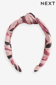 Pink Zebra Print Structured Knot Headband (N11774) | KRW19,400