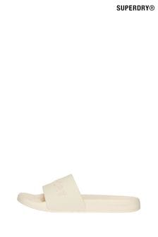 Superdry White Logo Vegan Pool Sliders (N12018) | 172 SAR