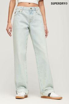 Superdry Blue Mid Rise Wide Leg Jeans (N12030) | $80