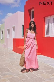 Pink Midi Summer Dress (N12225) | 1,285 UAH