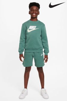 Zielony - Nike Sweatshirt And Shorts Tracksuit Set (N12308) | 410 zł
