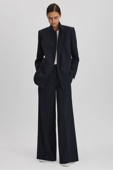 Шерстяные брюки в полоску с широкими штанинами Reiss Willow Blend (N12421) | €301