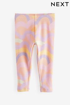 Peach Pink Rainbow Rib Jersey Leggings (3mths-7yrs) (N12453) | €7 - €10