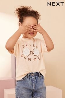 Pale Pink Crochet Sunglasses Short Sleeve T-Shirt (3mths-7yrs) (N12472) | OMR3 - OMR4
