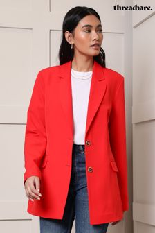 Roșu - Blazer cu croi lejer Threadbare (N12597) | 263 LEI