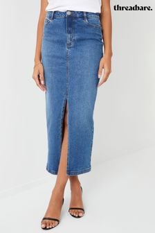 Threadbare Blue Denim Maxi Skirt (N12632) | $94