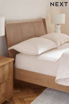 White Deep Fitted 100% Washed Cotton Deep Fitted Sheet (N12685) | SGD 27 - SGD 44