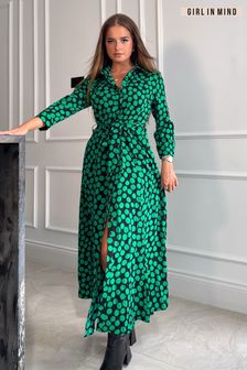 Girl In Mind Green Angela Shirt Maxi Dress (N12799) | 223 QAR