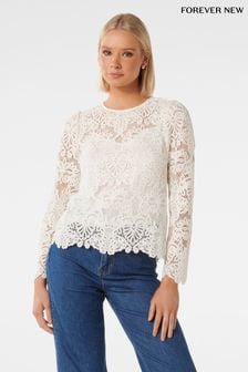 Forever New White Lucille Lace Shell Top (N12921) | €100