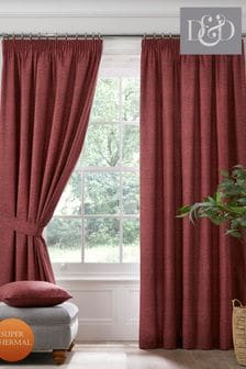 D&D Red Pembrey Super Thermal Pencil Pleat Curtains Curtains (N12958) | €50 - €125