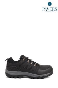 Pavers Steel Toe Cap Lace-Up Black Shoes (N13007) | $88