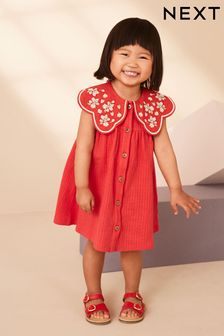 Red Cotton Summer Dress (3mths-7yrs) (N13167) | 54 QAR - 64 QAR