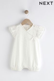 Белая с вышивкой - Комбинезон с запахом для малышей (0 мес. - 3 лет) (N13179) | €17 - €20