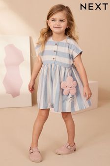 Blau - Kurzärmliges Jersey-Kleid (3 Monate bis 7 Jahre) (N13204) | 10 € - 13 €