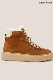 White Stuff Suede Shearling Hiker Boots