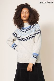 White Stuff pulover naravne barve z nordijskim vzorcem in motivom srca (N13274) | €50