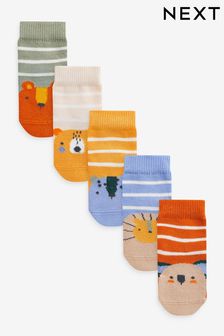 Muted Baby Socks 5 Pack (0mths-2yrs) (N13276) | 32 QAR
