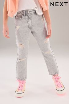 Grey Distressed Mom Jeans (3-16yrs) (N13361) | €26 - €34