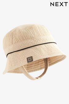 Tan Brown Reversible Baby Bucket Hat (0mths-2yrs) (N13370) | 30 QAR