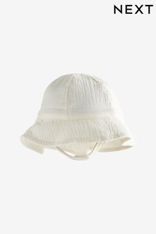 Ecru Baby Wide Brim Crinkle Hat (0mths-2yrs) (N13458) | KRW16,000