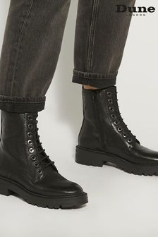 Dune London Black Chrome Press Cleated Hiker Boots (N13546) | SGD 310