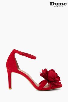 Roșu - Sandale din piele întoarsă cu toc și flori Dune London Maricia (N13554) | 657 LEI