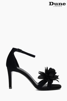 Negru - Sandale din piele întoarsă cu toc și flori Dune London Maricia (N13555) | 657 LEI