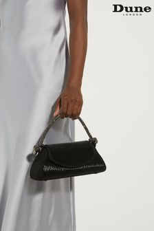 Dune London Black Chrome Brynleys Embellished Top Handle Bag (N13569) | LEI 657