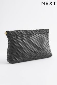 Black Weave Clutch Bag (N13580) | AED120