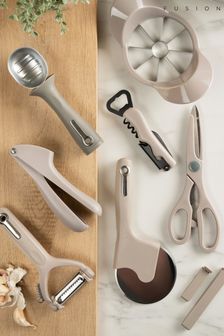 Fusion Grey Set of 4 Can Opener, Multi Peeler, Pizza Cutter and Garlic Press (N13628) | 159 SAR