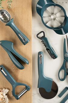 Fusion Blue Set of 4 Can Opener, Multi Peeler, Pizza Cutter and Garlic Press (N13630) | LEI 149