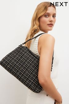 Monochrome Bouclé Shoulder Bag (N13769) | $47